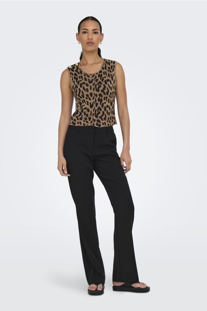 ONLVIENNA SL JQ LEO TANK TOP CC KNT 15347874 Toasted Coconut/Melange/Black